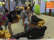 The Sims 4: Passionate sex on the couch for 8 people 1/16