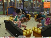 The Sims 4: Passionate sex on the couch for 8 people 11/16