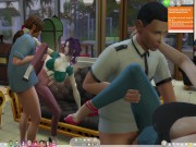 The Sims 4: Passionate sex on the couch for 8 people 3/16