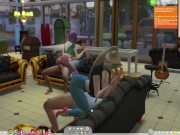The Sims 4: Passionate sex on the couch for 8 people 5/16