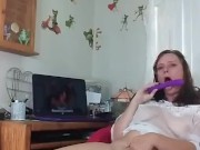 AngelGrave Watches Porn and Fucks Herself with Her Toy 12/16