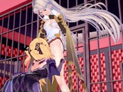 Fischl strapon fucks Ningguang 1/16