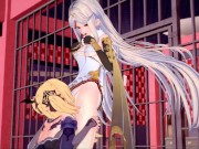 Fischl strapon fucks Ningguang 2/16