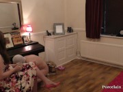 Anally Plugged Chastity Sub Cleans For Mistress 3/16
