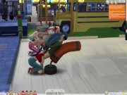 The Sims 4:6 people on the boxing sandbag crazy sex 4/16