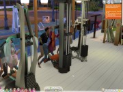 The Sims 4:8 people gym weightlifting machine training sex 1/16