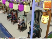 The Sims 4:8 people gym weightlifting machine training sex 10/16