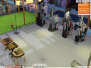 The Sims 4:8 people gym weightlifting machine training sex 14/16