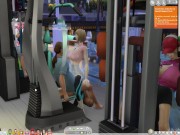 The Sims 4:8 people gym weightlifting machine training sex 15/16