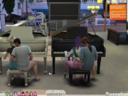 The Sims 4:6 people playing the piano for sex 1/16