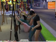 The Sims 4:6 people having intense sex on an easel 6/16
