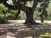 Horny Slut Smokes and Masturbates Outdoors till She Finds a Guy to Fuck Her 11/16