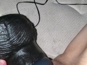 Milf enjoys long thick black King Cock Dildo! Puts it all in with cock ring!  6/16