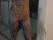 Body art paint work on cute girl with a rocking body! 12/16