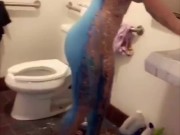 Body art paint work on cute girl with a rocking body! 14/16