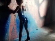 Body art paint work on cute girl with a rocking body! 4/16