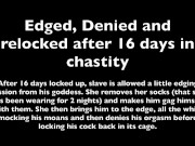 Chastity boy gagged with socks, unlocked, edged, denied and re locked (Teaser/Preview) 1/16