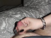 He cums an incredible amount even though he has such a small dick *black long nails helping hand* 1/16