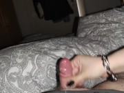 He cums an incredible amount even though he has such a small dick *black long nails helping hand* 11/16