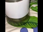 Girl Desperate piss in a jar  4/16