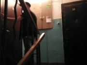 Beautiful student deep swallows a courier's cock 1/16