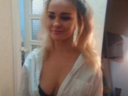 Beautiful student deep swallows a courier's cock 2/16