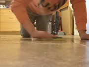 My housekeeper : naked on the floor on all fours ! 3/16