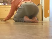 My housekeeper : naked on the floor on all fours ! 4/16