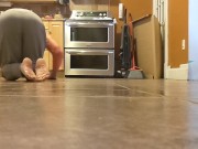 My housekeeper : naked on the floor on all fours ! 6/16