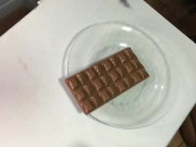 Stepdaughter eating chocolate with cum 10/16