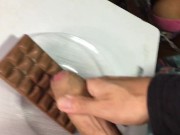 Stepdaughter eating chocolate with cum 12/16