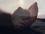  ASMR: SEXY FEET, CHAMPAGNE & LICKING 1/16