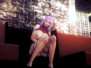 3D HENTAI Sakura masturbates and rides a dildo 2/16