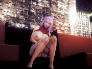 3D HENTAI Sakura masturbates and rides a dildo 3/16