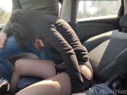 Dogging wife in public parking with voyeur fucks in car 4K - MissCreamy 15/16