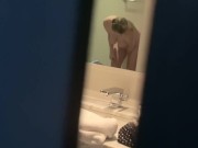 He catches me with dildo cums on my face 1/16