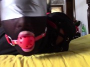 Laura on Heels amateur compilation 2021 of bound masked blowjob and deepthroat 1/16