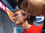 HUNT4K Guy is watching how his GF gives blowjob and gets screwed 3/16