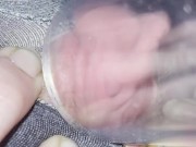 Vacuum cleaner sucks my clit in a clear tube 12/16