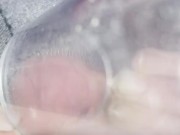 Vacuum cleaner sucks my clit in a clear tube 3/16