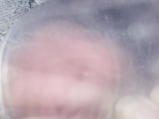 Vacuum cleaner sucks my clit in a clear tube 8/16