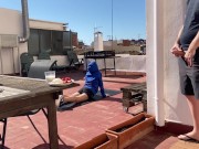 DICK FLASH- Pervert flashing naive fit nanny during her break, she helps out with her perfect ass 2/16