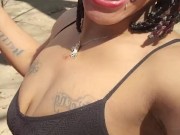 At the river and got Daddy to pee in my mouth then I pee and he spread it open  1/16