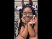 Thick Cow Smokes Weed And Pees Outside 6/16