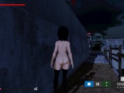 Une petite japonaise exhibitionniste perverse se ballade nue dans la rue 13/16