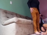 Submissive stepdaughter in deep throat, pissed and sniffing cum (03/28/21) part 1 2/16