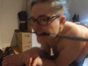 BDSM Impact play part 1: Bad Dragoon whips Blue Alien with a crop, pussy whipping too 9/16