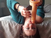Extreme dildo gagging | dildo facefuck