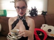 Goth Girl JoI while sipping a cup of tea and smoking - IzzyHellbourne 12/16