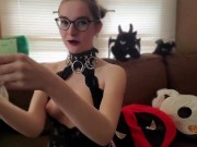 Goth Girl JoI while sipping a cup of tea and smoking - IzzyHellbourne 6/16